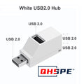 For PC Laptop, USB 3.0 HUB Adapter Extender for USB 3.0 Card Reader, Hi-Speed USB 2.0, Mini Splitter Box 1 to 3 Ports