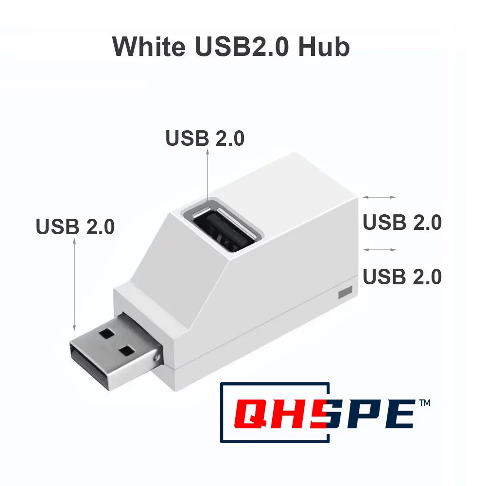 For PC Laptop, USB 3.0 HUB Adapter Extender for USB 3.0 Card Reader, Hi-Speed USB 2.0, Mini Splitter Box 1 to 3 Ports
